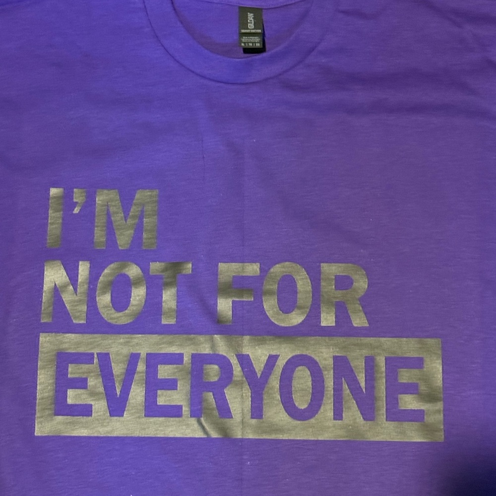 Purple Handmade Custom Graphic Tee with Black Text